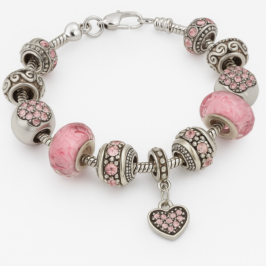 Pink Elegance Charm Bracelet