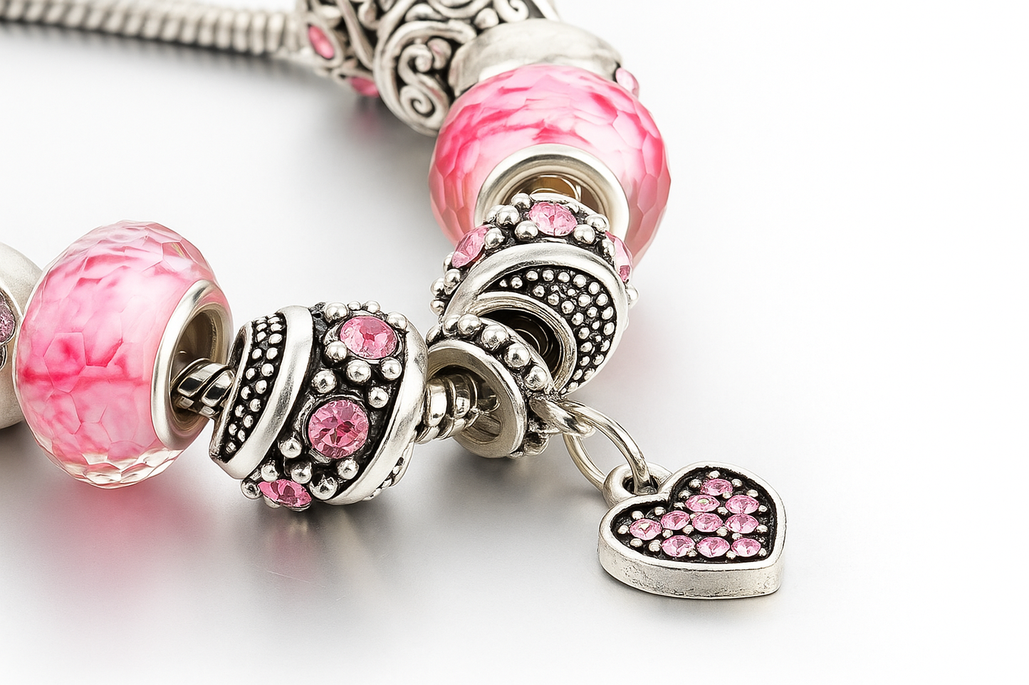 Pink Elegance Charm Bracelet
