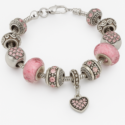 Pink Elegance Charm Bracelet